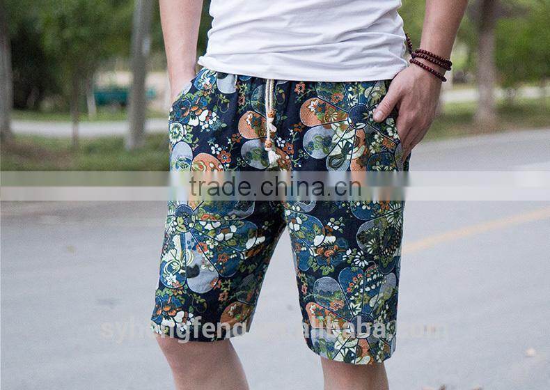 2016 summer beach wear printing young short pants for man