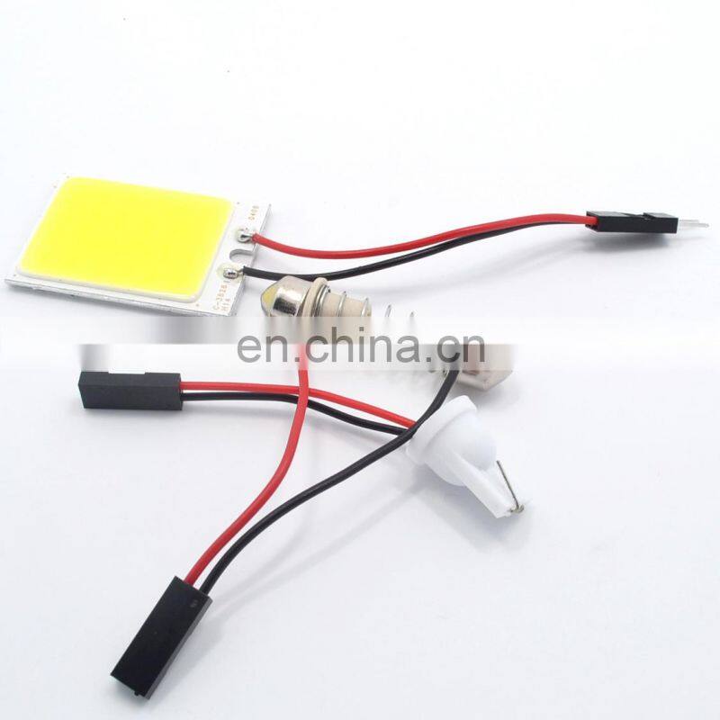 1Pcs White T10 24 Smd Cob Led Panel Car Auto Interior Reading Map Lamp Bulb Light Dome Festoon BA9S 3Adapter DC 12v
