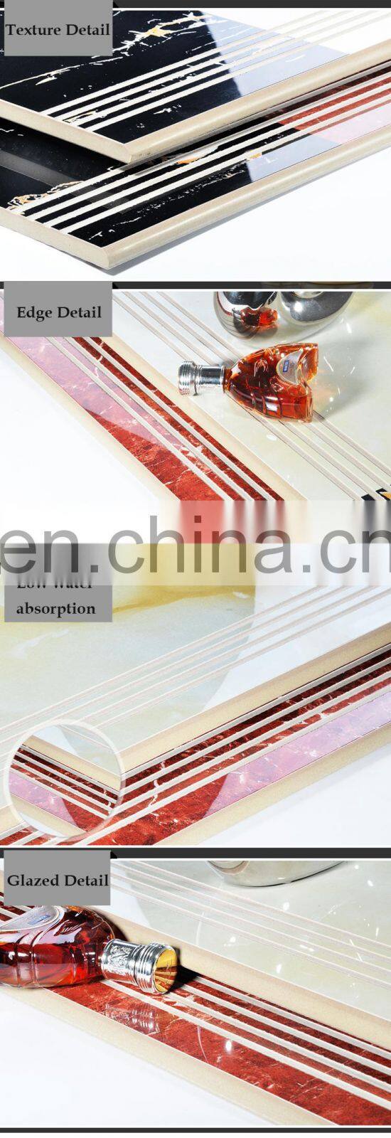 Polished marble style non slip groove step tile porcelain stair tile