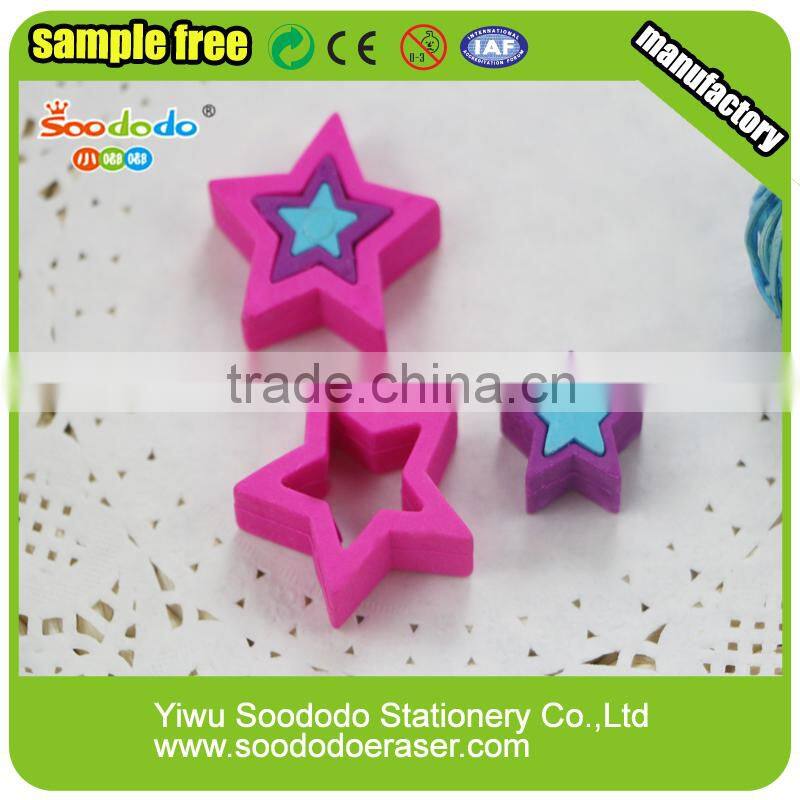 Layered Pretty star shape erasers