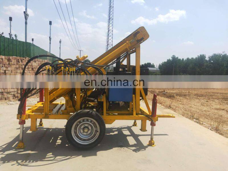 Double hydraulic water well drilling machine with mud pump and drilling bits