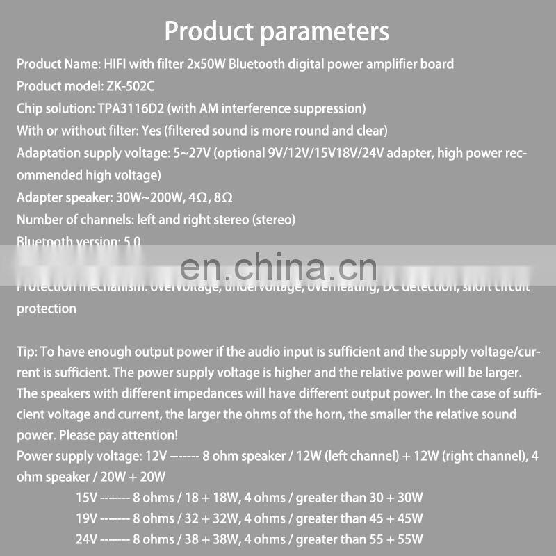 TPA3116D2 50WX2 Stereo HIFI Wireless TPA3116 Digital Power Audio Amplifier Board