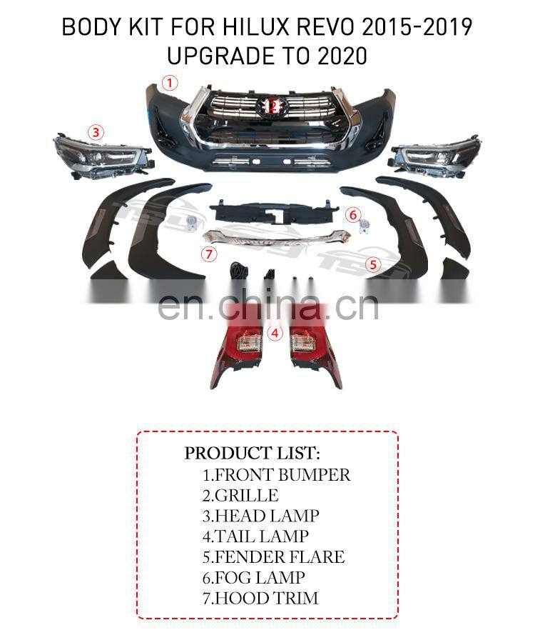 Factory Hot Sell Body Kit New Style 2021 Body Kit For Hilux Revo 2015-2019 Upgrade To 2020