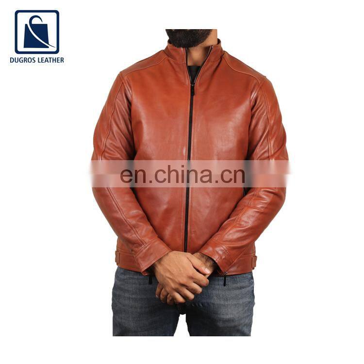 Good Quality Stylish and Luxury hot Selling Genuine Leather Biker Jacket for Men