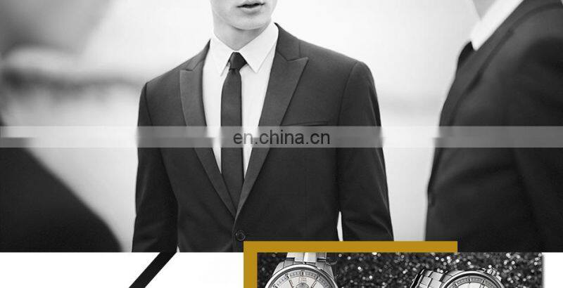 SINOBI Business Men's Watch Top 316L Stainless Steel Case & Band Calendar Date Week Display 1126G Montre Homme