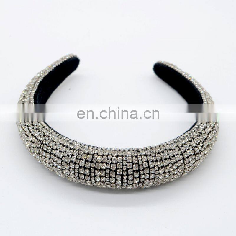 2022 Colorful Bling Bling Rhinestones Headbands For Womens Luxury Shiny Padded Diamond Crystal Hair Bands Party Hair Accessories