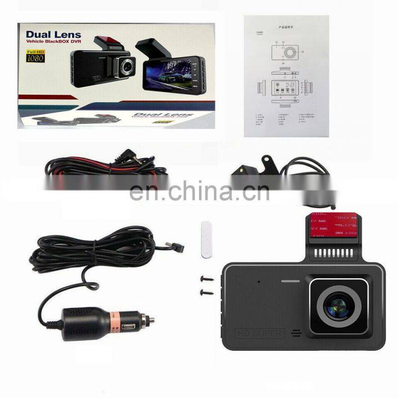 Dual Dash Cam 1080P FHD DVR Car Driving Video Recorder 4 Inch LCD Screen 170 Wide Angle, G-Sensor, WDR, Parking Car Monitor q10