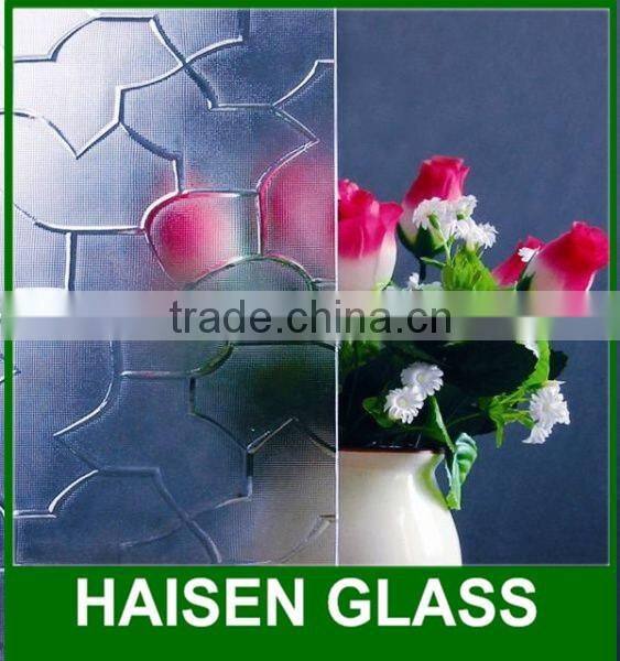 clear/green/yellow FLora figured glass/patterned glass