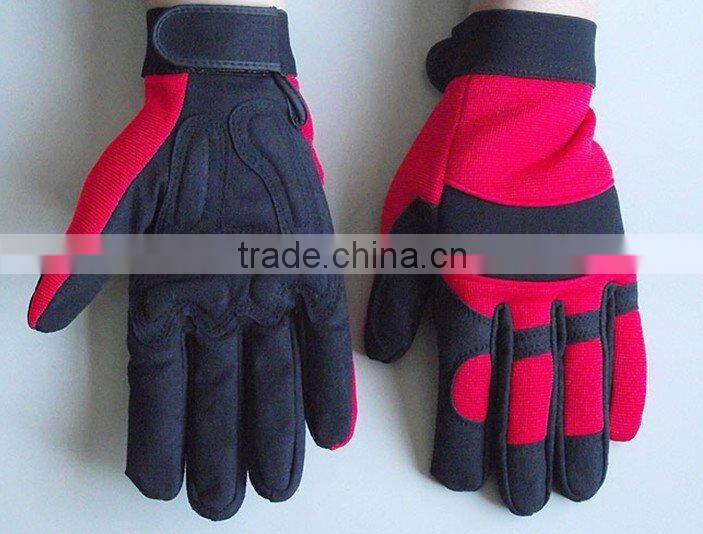 Microfiber pad Palm Stretch fabric back M, L or XL heavy - duty Mechanic Work Gloves