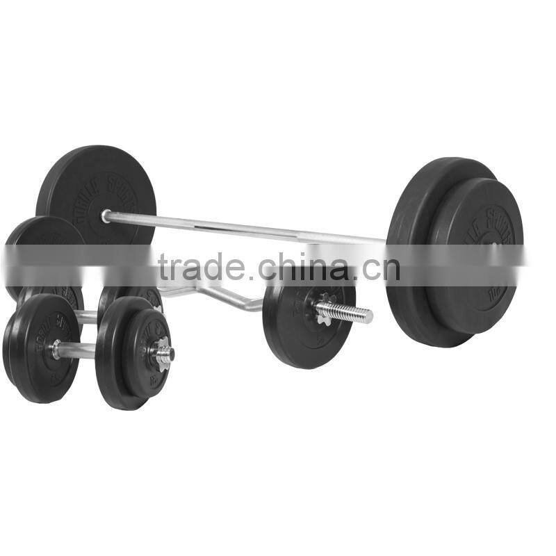 plastic coating complete weight set 100kg weight lifting