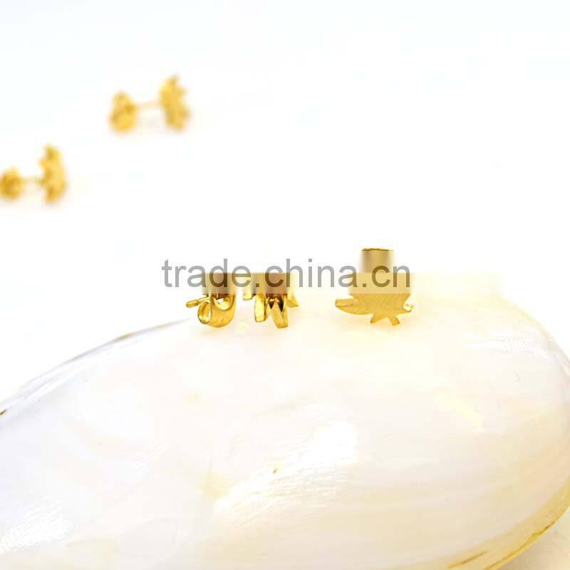 Arui jewelry fashion gold earrings designs for girls leave earrings