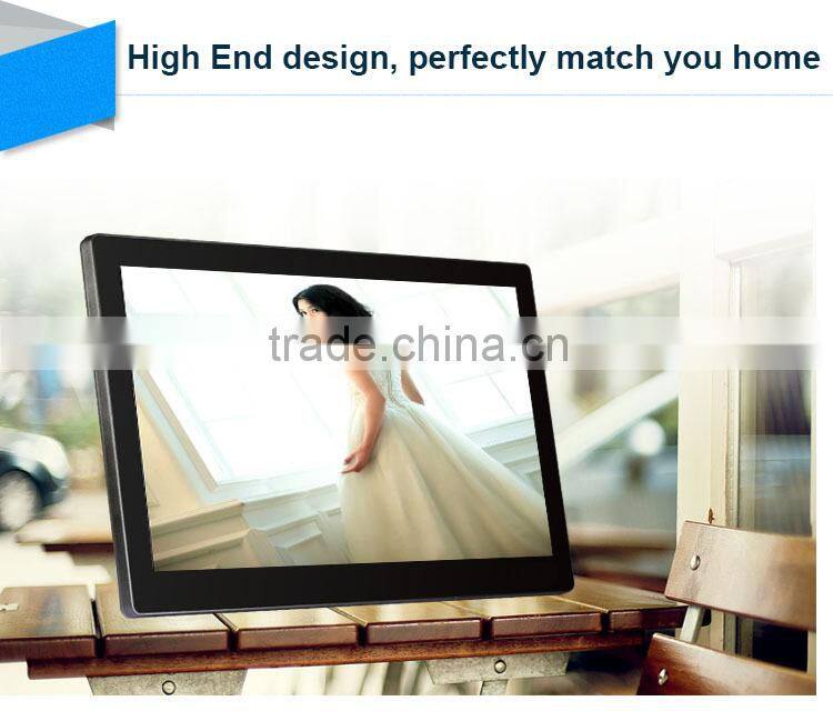 15 inch digital photo frame advertising kiosk Display(LCD 1920*1080,16:9, photo, music,1080P video play back, AV in,VESA)
