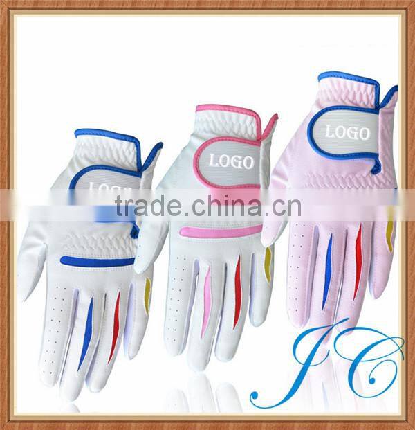 High quality outdoor leather colored golf gloves for kids with custom made