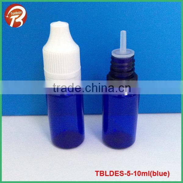 30ml blue plastic PET e juice bottle with tamper ring childsafety cap