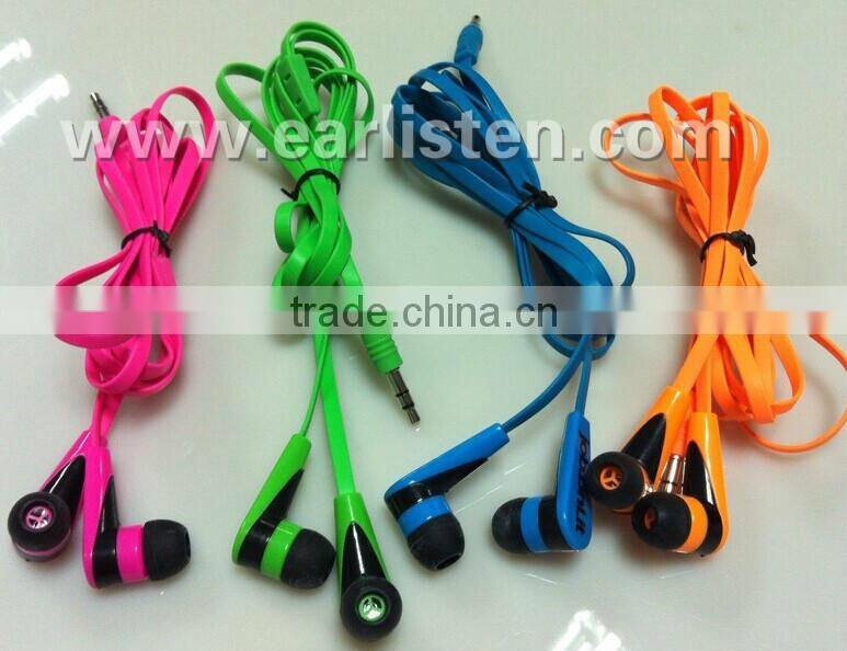 flat cable earphone for mp3
