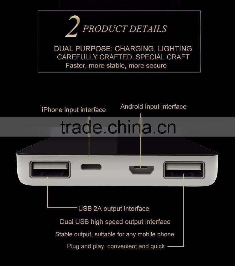 Free custom LOGO high capacity three USB output mobile power bank 8000mAh