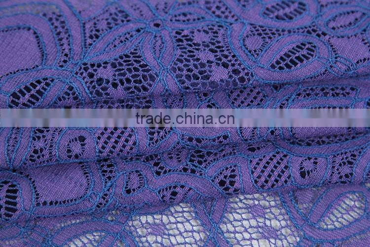 New type high quality embroidery violet elegant tulle lace fabric