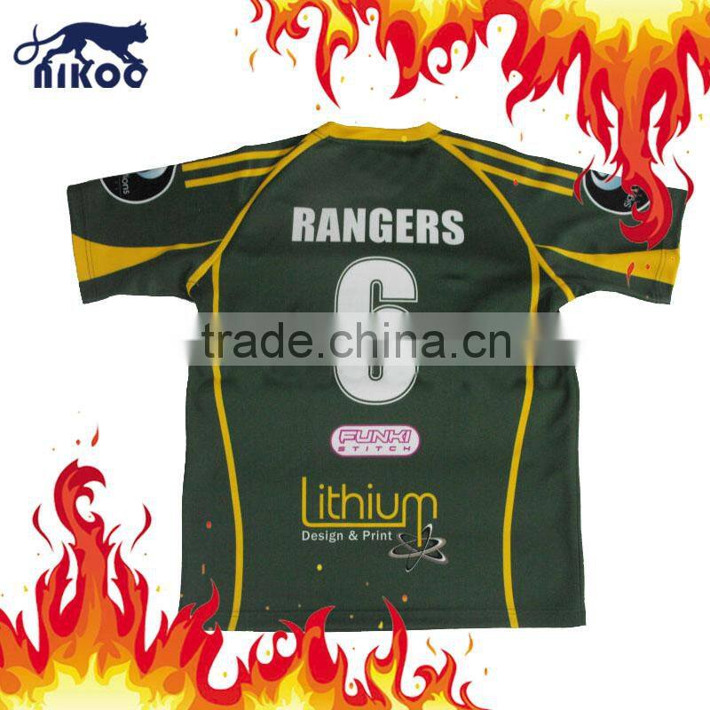 Full sublimated with custom logos cheap rugby jersey wear