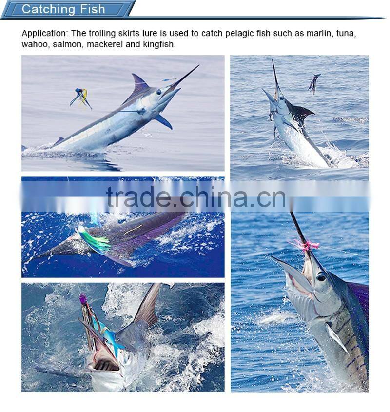 CHSQUID2 hard body octopus lure with pvc skirts trolling lure for sea fishing