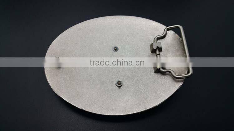 Nickel plated metal name plate belt buckles