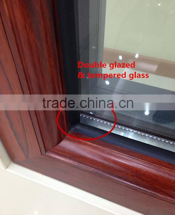 Latest window design for villa & house, glass panel & mosquito net two-in-one