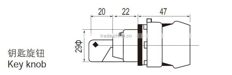 CNTD 22mm Key Knob Push button Switch Stay Put Momentary 2 position 3 position C2SNK