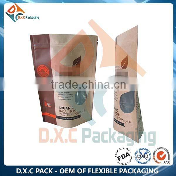 Brown Paper Bag With Window Stand Up Bag