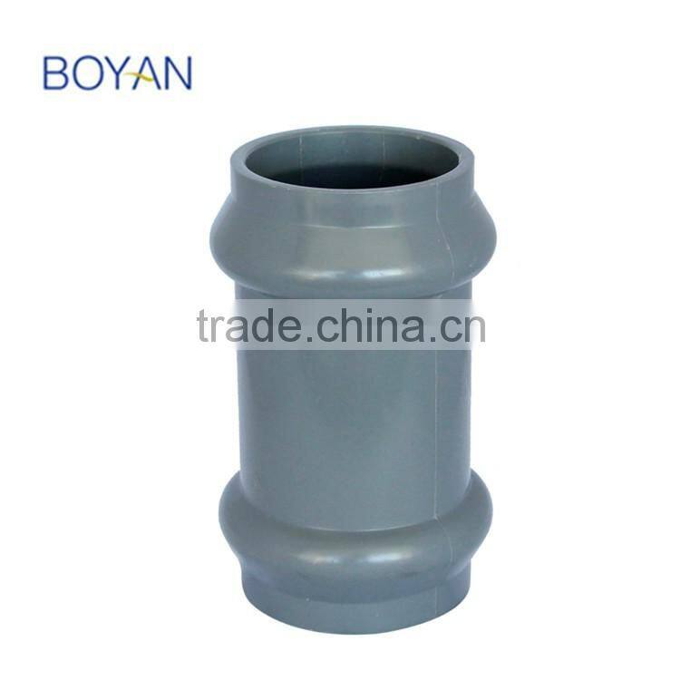 BOYAN taizhou plastic pipe fitting for irrigation pvc two faucet coupling with rubber ring