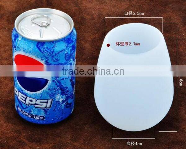 Camping silicone beverage drinking tumbler white in color
