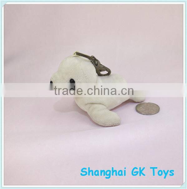 10cm Cute White Plush Seal Keychain