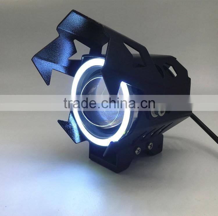 WEIKEN 15W black moto motorcycle bullet led headlight/ Motorcycle spar accessories