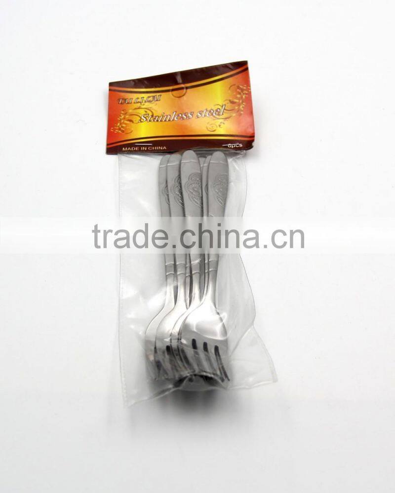 2016 hot 6pcs stainless steel fork & cutlery set