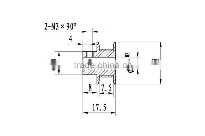 GT2 Timing Pulley, 5mm Bore, 20 Teeth, 6mm belt