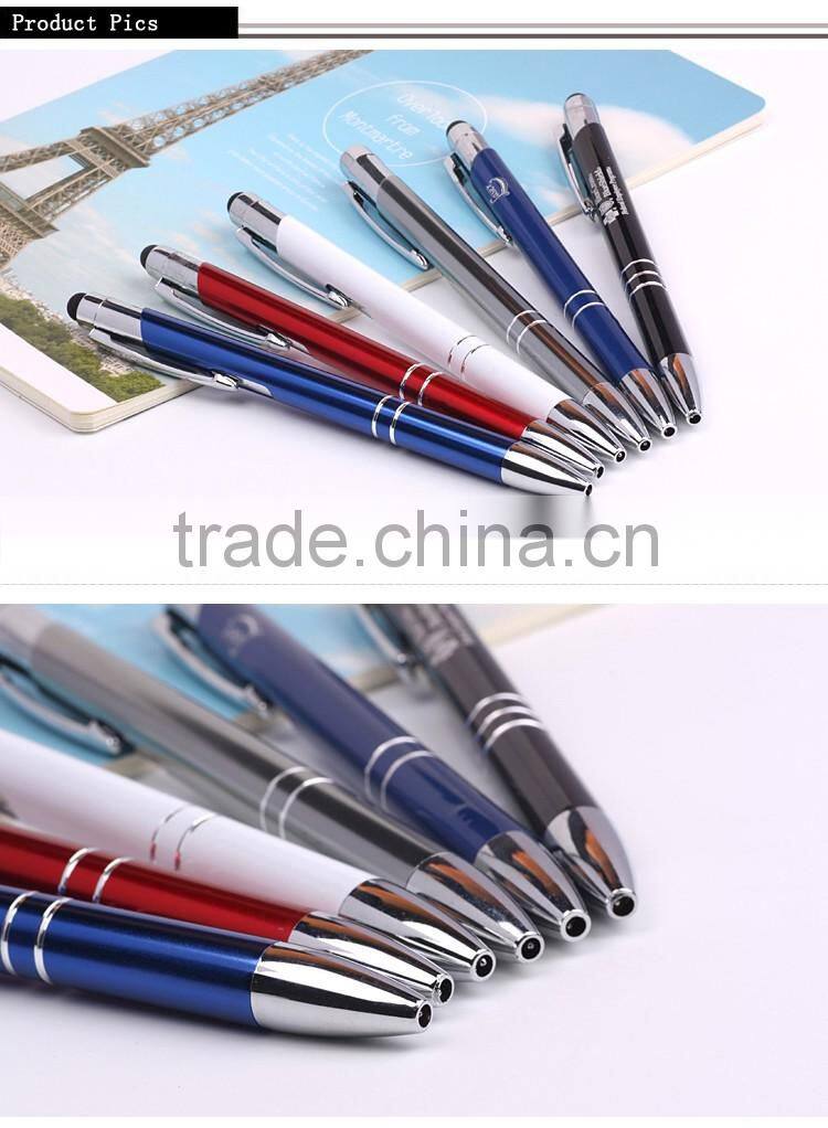 China wholesale promotional metal pen cheap advertising ball pen with stylus for promotion