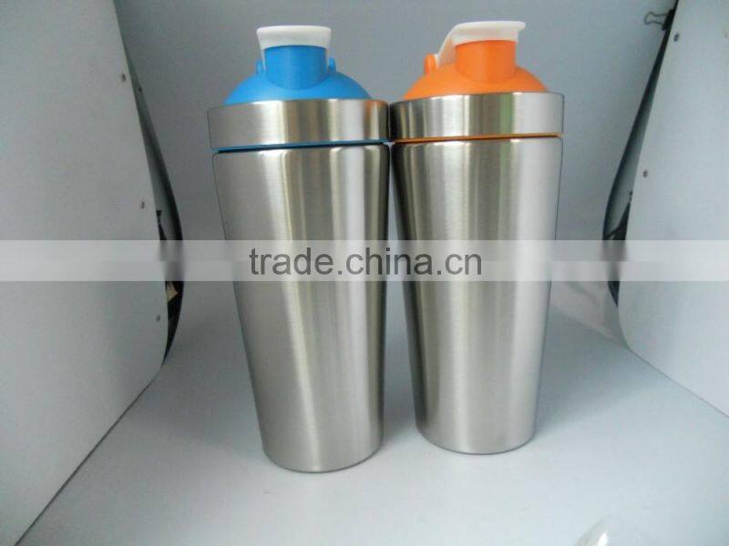 2016 New Design Stainless Steel Shaker Sport Cup Protein Powder Shaker