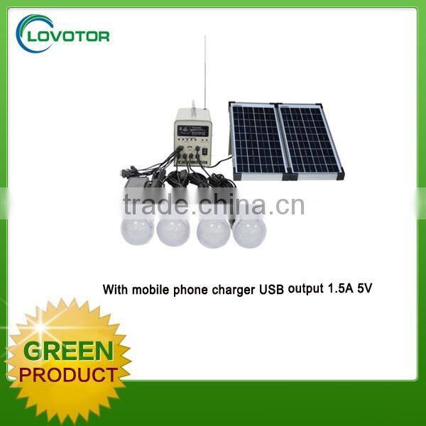 DC Solar home Lighting Kit with Battery 20W 18V mini solar with radio function
