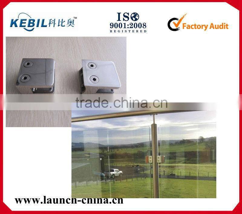 stainless 304/316 Pipe Glass Clamp glass holder for square post