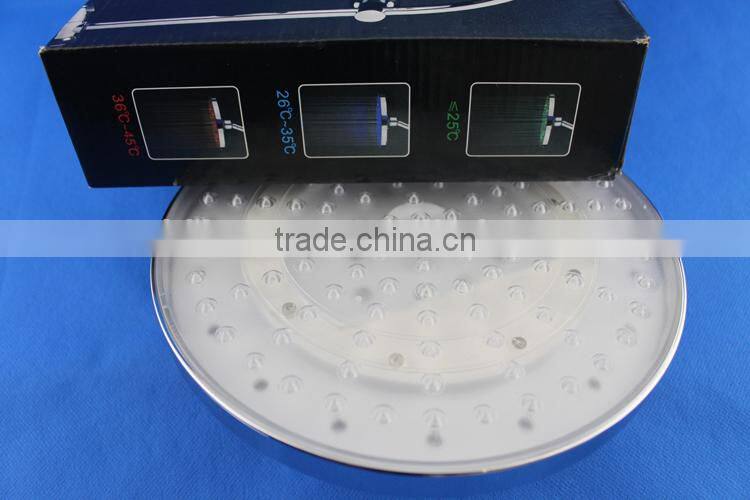 7 Color Changing RGB LED Shower Head 9 LED Shower Temperature Sensor Controlled ABS Chroming No Need Power Shower Faucets