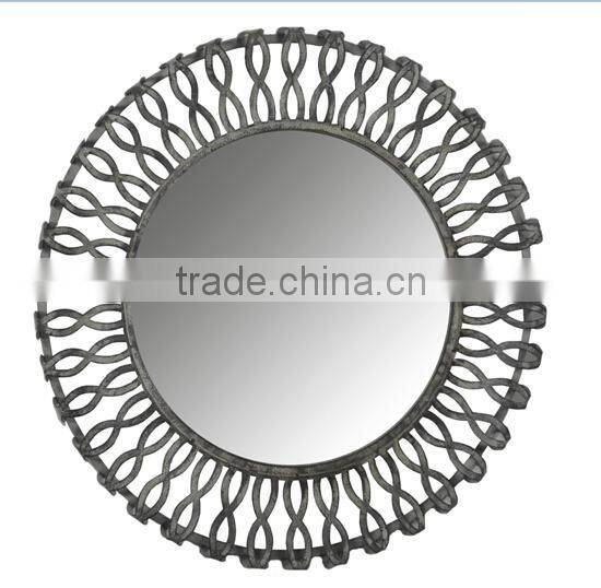 Handmade french antique decorative round metal wall mirrors