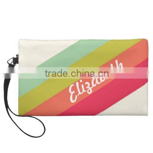 Customizable design flowers canvas wristlet clutch bags
