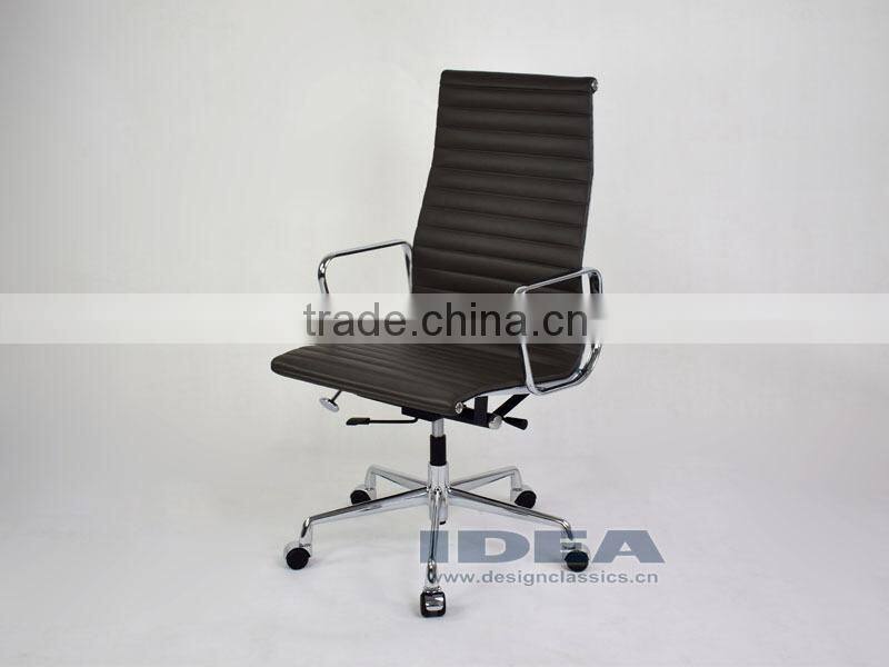 Replica EA119 Charles High Back Office Chair - Dark Grey Color Genuine Leather