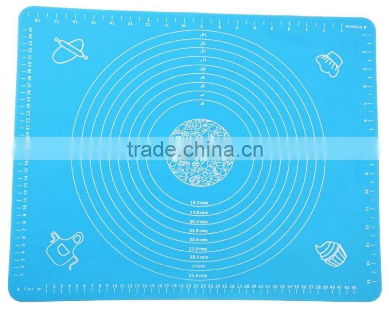 Eco-friendly feature soft printed kitchen baking mat silicone 50*40cm