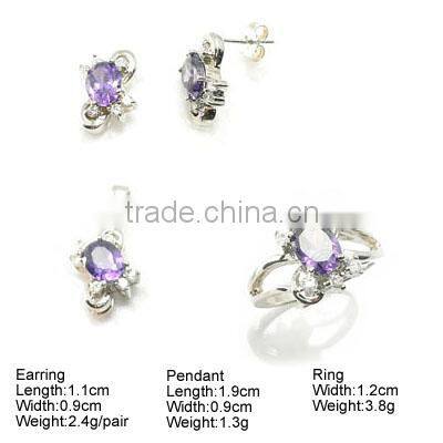 K350S 925 Silver Earring and Pendant ring Jewelry Set Cheap Silver Jewelry
