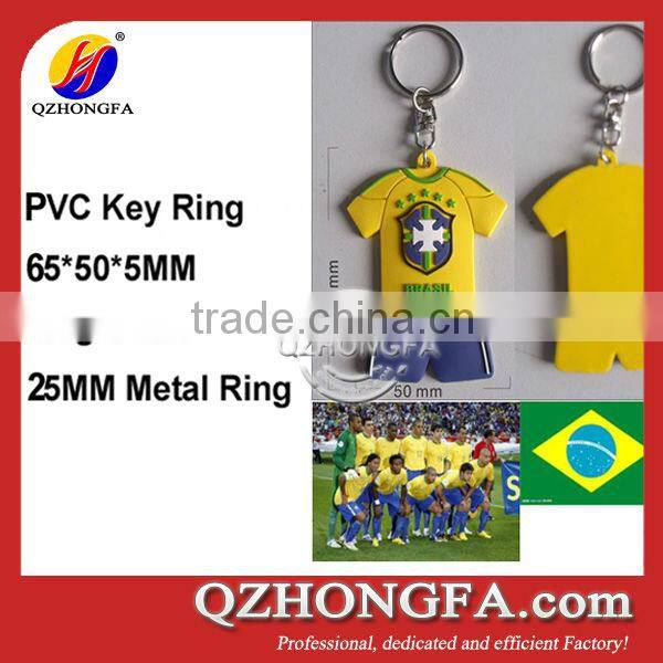 2014 Brazil World Cup Brazil T-shirt 3D PVC Key Ring