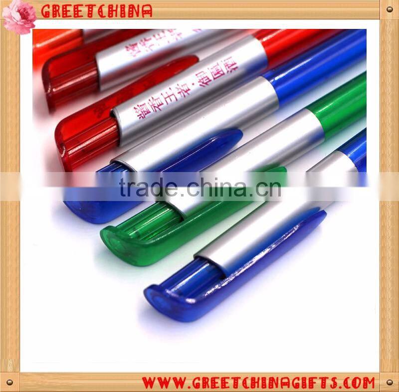 Custom Colorful Transparent Barrel Press Plastic Pen