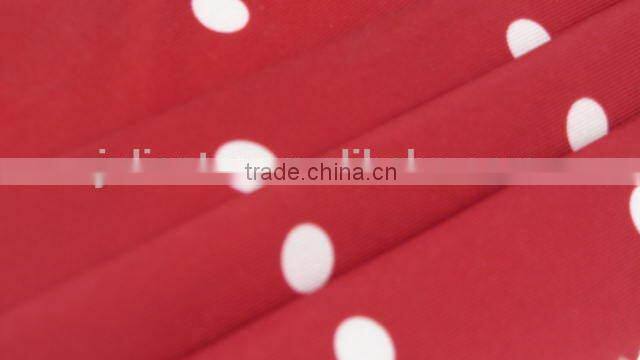white dot on red plain pattern polyester spandex ripstop fabric