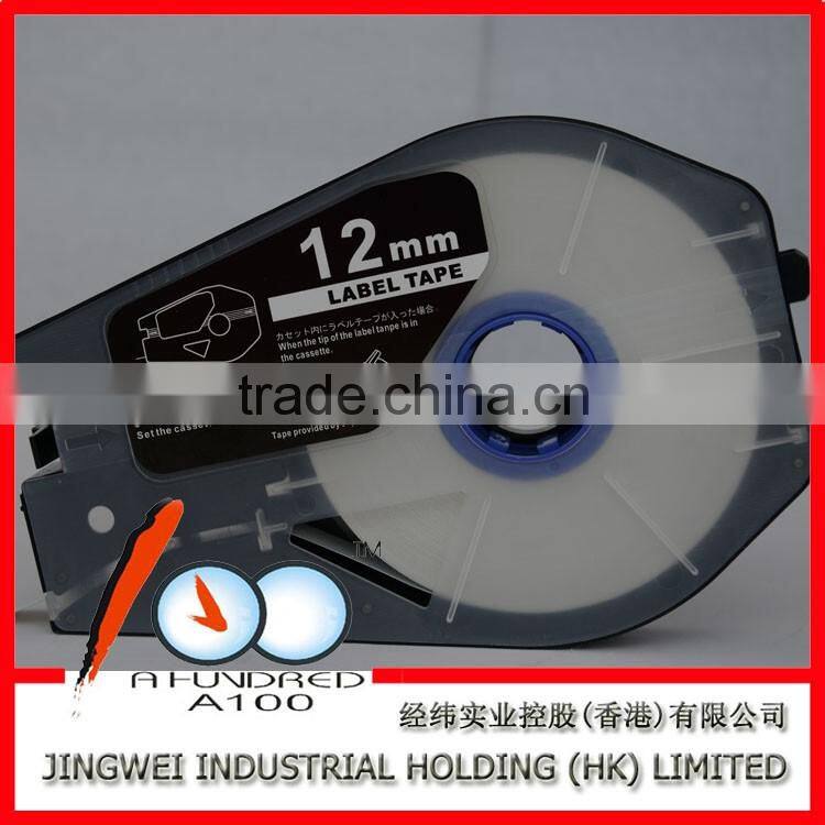 Compatible Camon tape CH-1112T 12mm Tranparence label tape cable id label for cable id printer mk2500
