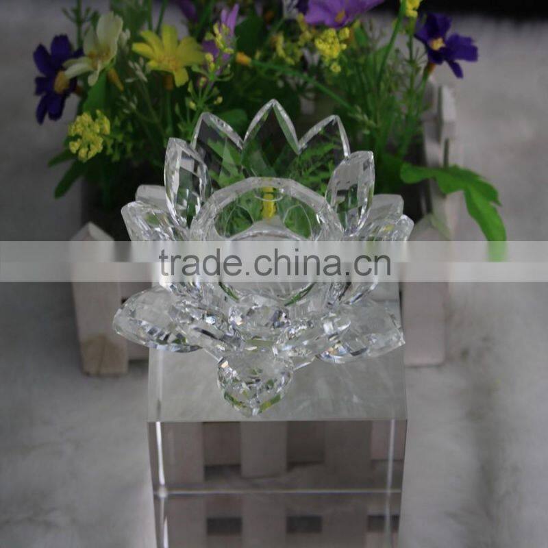 Factory directly sale wholesale price Yiwu hot seller 100mm transparent color crystal lotus for gift