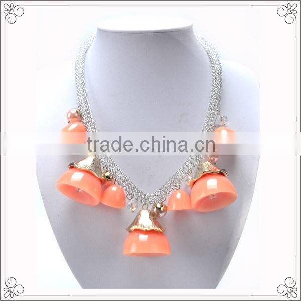 Net Chain Stainless Steel Chain Necklace With Resin Lamp Shade