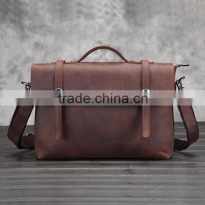mens vintage 100% genuine leather shoulder messenger bag